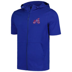 Atlanta Braves Levelwear Recruit Short Sleeve Full-Zip Hoodie | MLB Shop