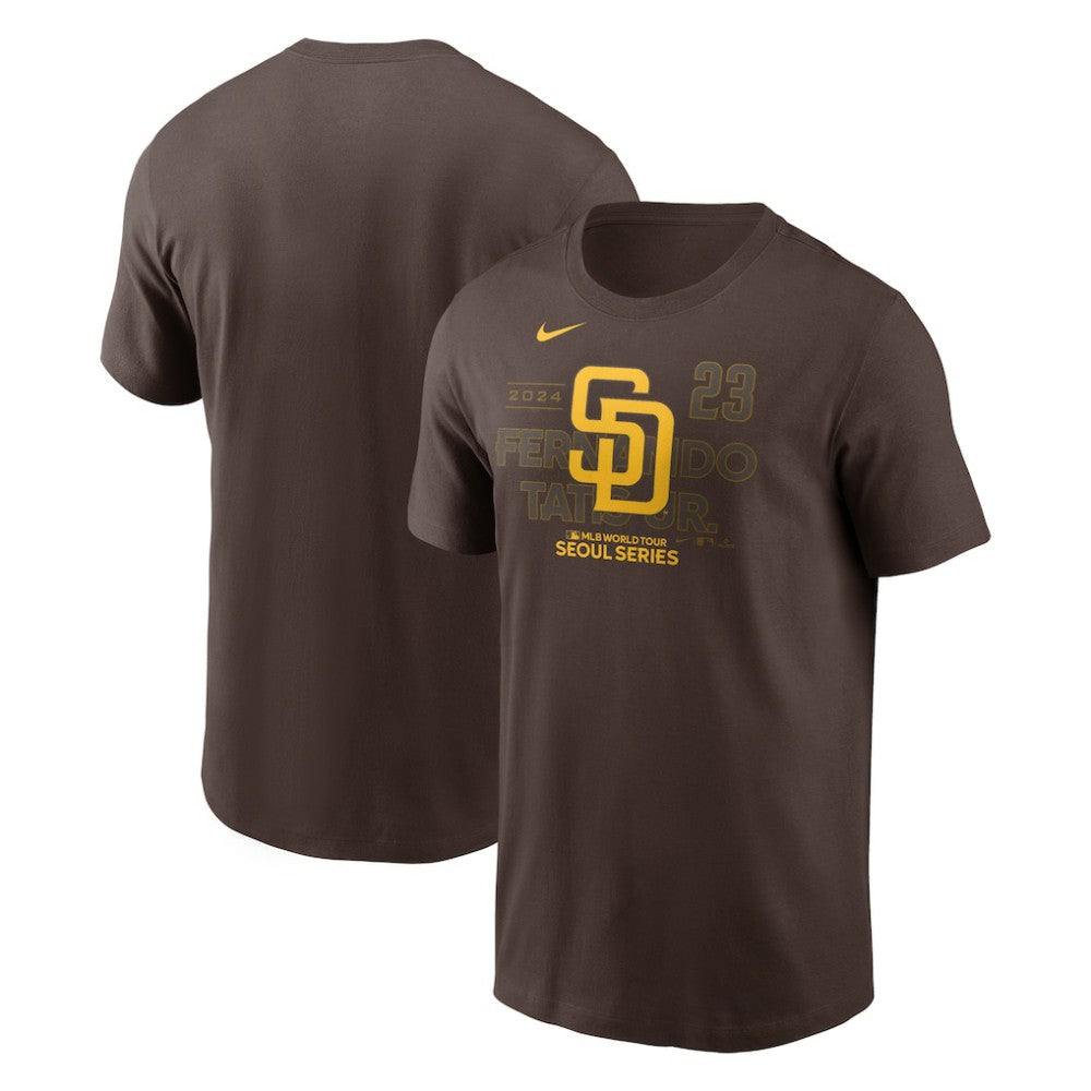 Fernando Tatis Jr. San Diego Padres Nike 2024 MLB World Tour Seoul Series Player Name & Number Event Stack T-Shirt | MLB Shop