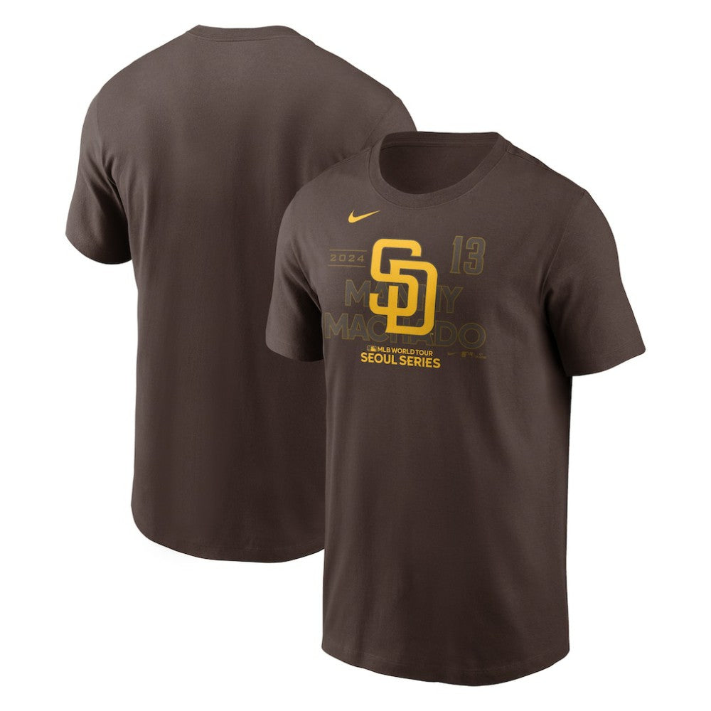 Manny Machado San Diego Padres Nike 2024 MLB World Tour Seoul Series Player Name & Number Event Stack T-Shirt | MLB Shop