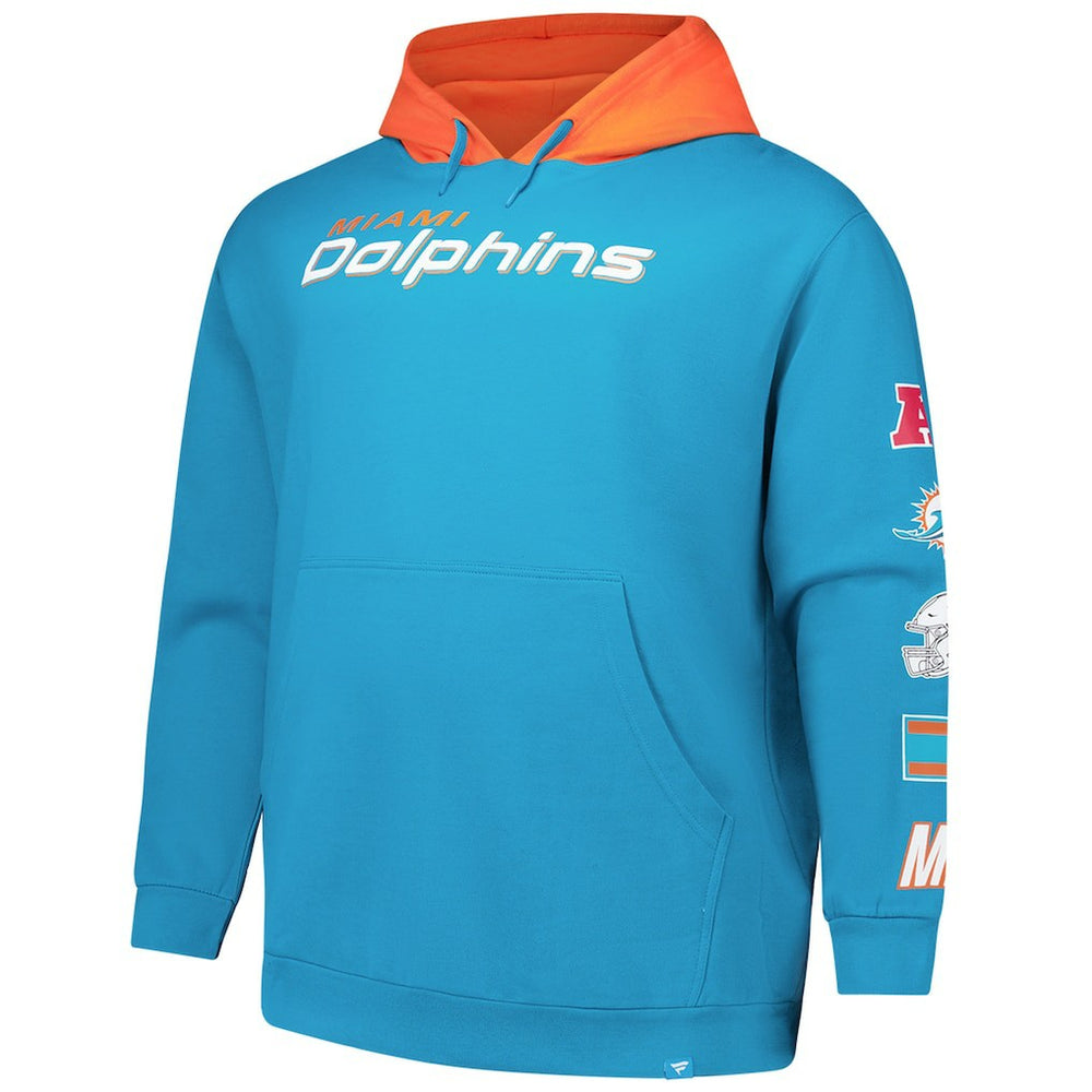 Miami Dolphins Fanatics Big & Tall Patched Out Pullover Hoodie