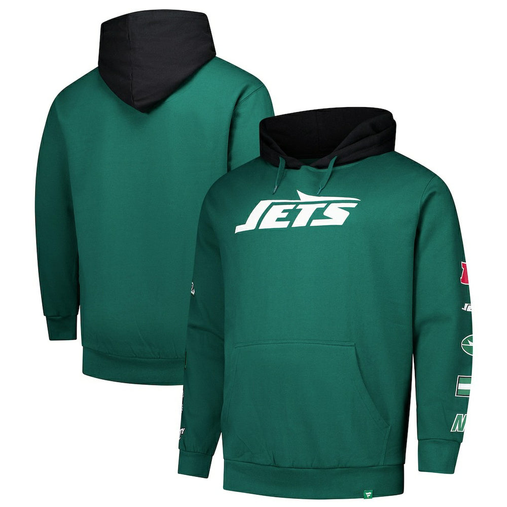 New York Jets Fanatics Big & Tall Patched Out Pullover Hoodie