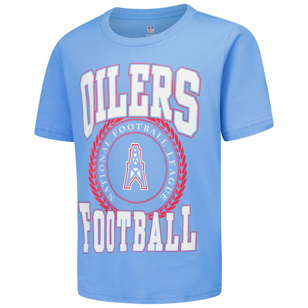 Tennessee Titans  Youth Oilers Throwback Stitched Up Retro Logo T-Shirt