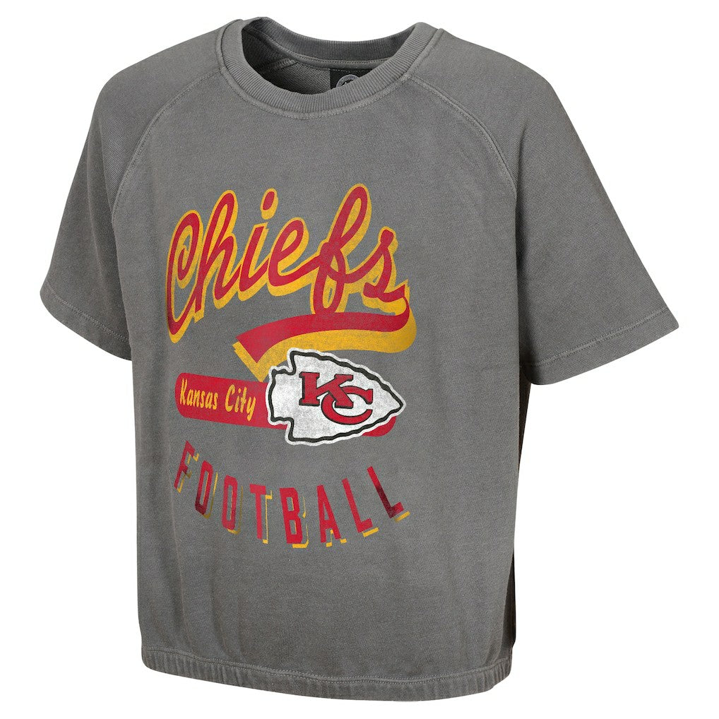 Kansas City Chiefs  Women's Mineral Wash Short Sleeve Top