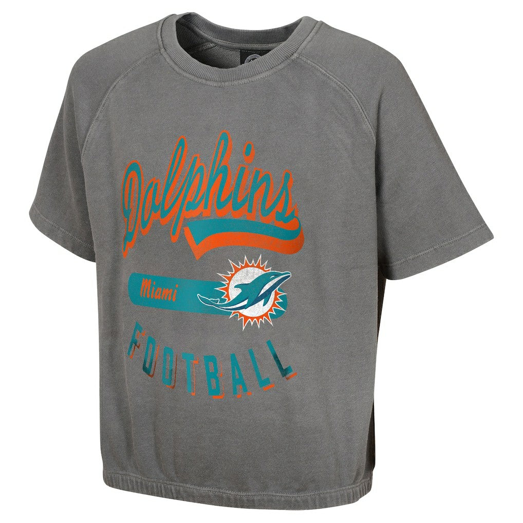 Miami Dolphins  Women's Mineral Wash Short Sleeve Top
