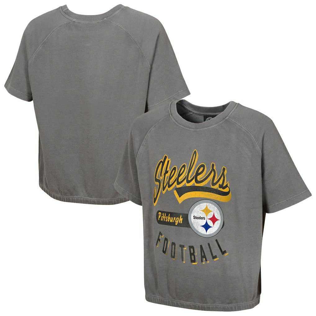 Pittsburgh Steelers  Women's Mineral Wash Short Sleeve Top
