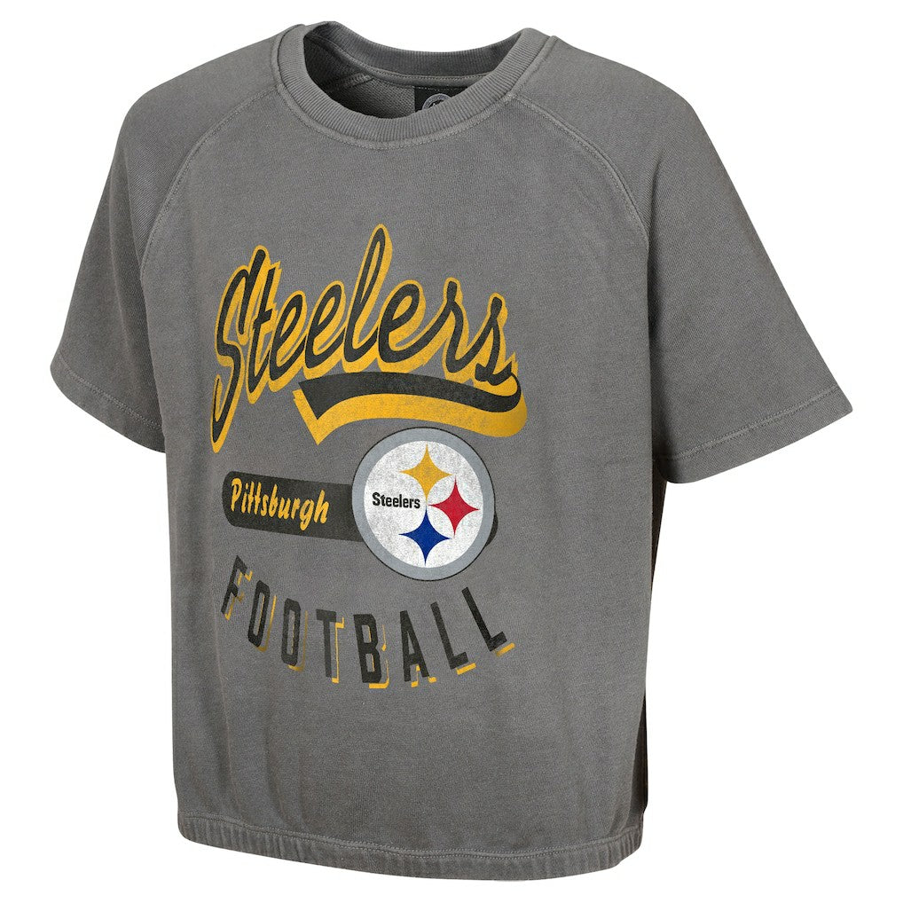 Pittsburgh Steelers  Women's Mineral Wash Short Sleeve Top