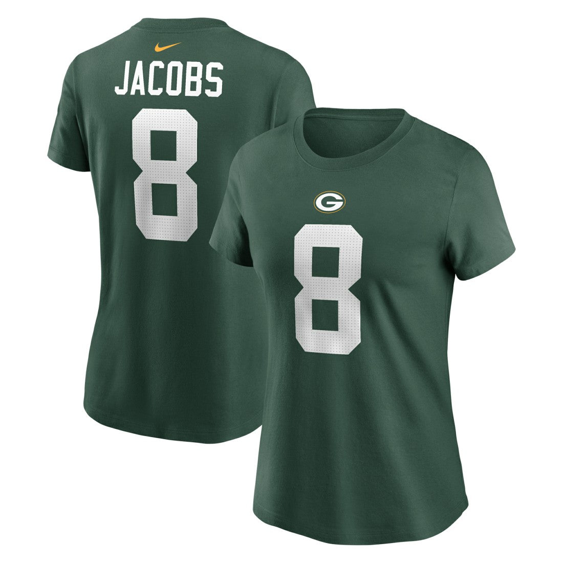 Green Bay Packers Nike Josh Jacobs  Women's Player Name & Number T-Shirt