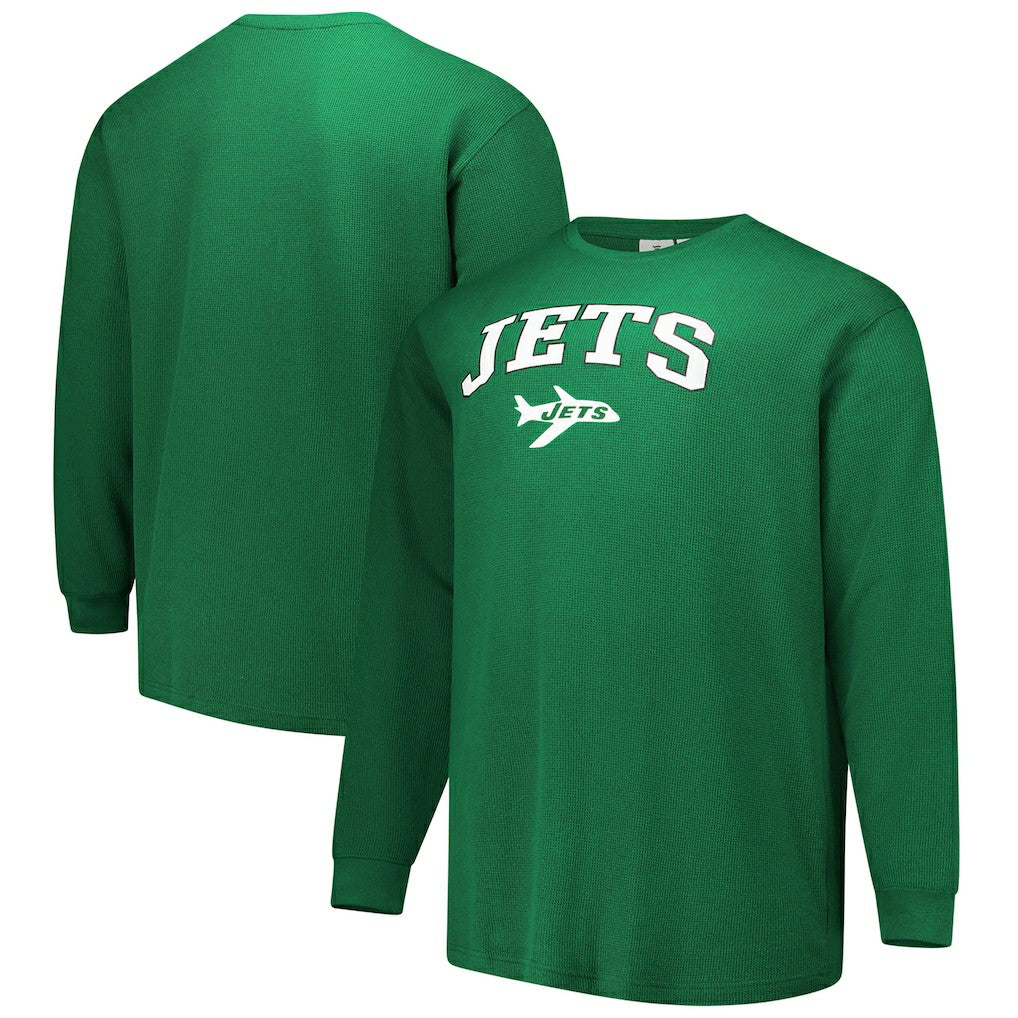 New York Jets Fanatics Big & Tall Throwback Thermal Long Sleeve T-Shirt