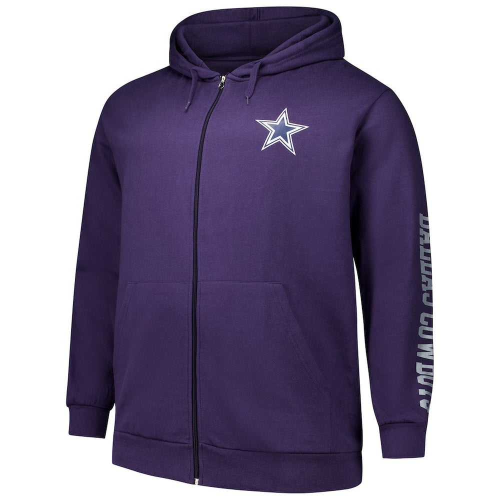 Dallas Cowboys Fanatics Big & Tall Sleeve Hit Full-Zip Hoodie