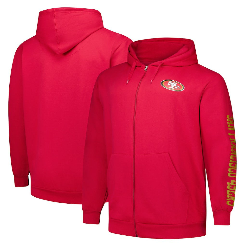 San Francisco 49ers Fanatics Big & Tall Sleeve Hit Full-Zip Hoodie