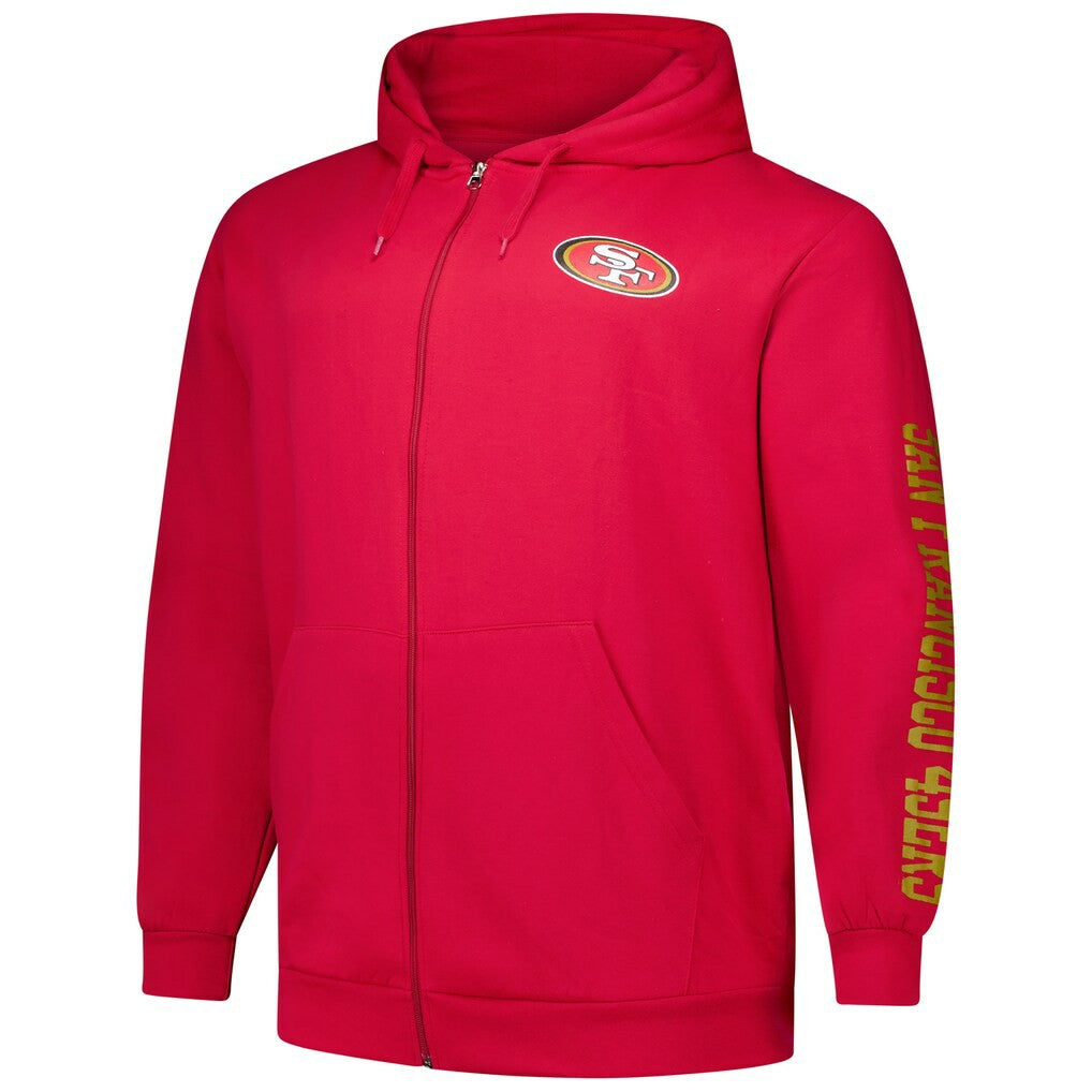 San Francisco 49ers Fanatics Big & Tall Sleeve Hit Full-Zip Hoodie