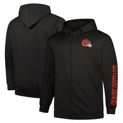 Cleveland Browns Fanatics Big & Tall Sleeve Hit Full-Zip Hoodie