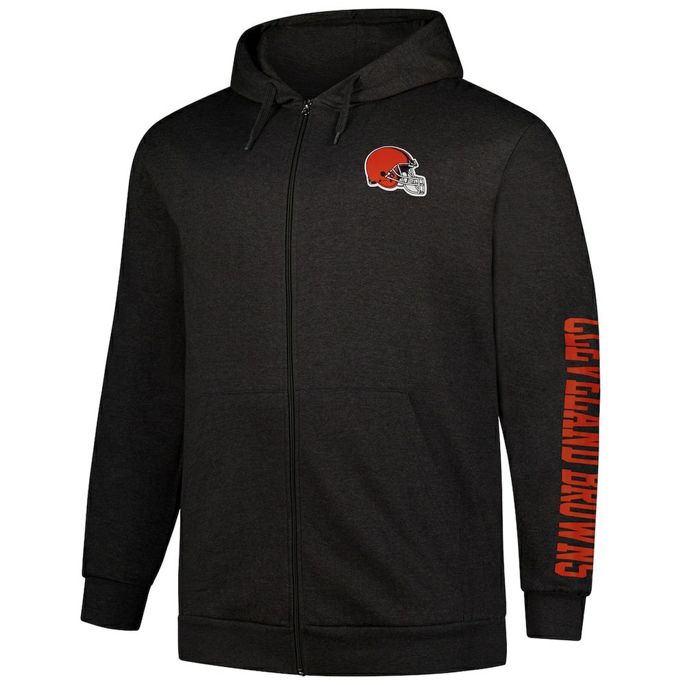 Cleveland Browns Fanatics Big & Tall Sleeve Hit Full-Zip Hoodie