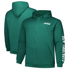 New York Jets Fanatics Big & Tall Sleeve Hit Full-Zip Hoodie