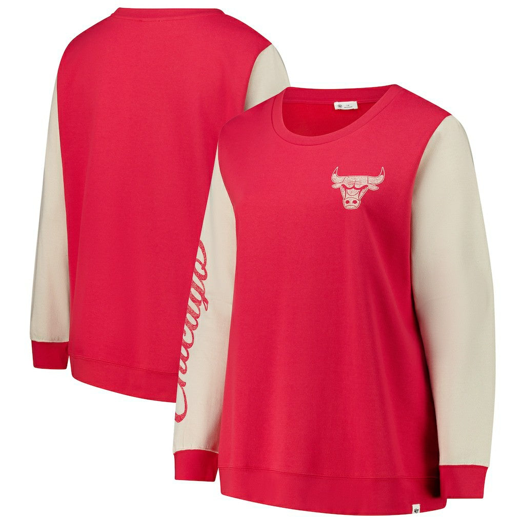 Chicago Bulls '47 Women's Plus Size Oversized Rise Andie Pullover Sweatshirt Discount