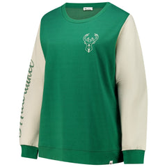 Milwaukee Bucks '47 Women's Plus Size Oversized Rise Andie Pullover Sweatshirt New