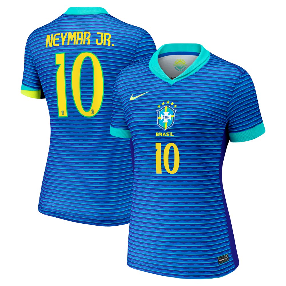 Neymar Jr. Brazil National Team Women's 2024 Away Stadium Replica Player Jersey – Blue - Nike