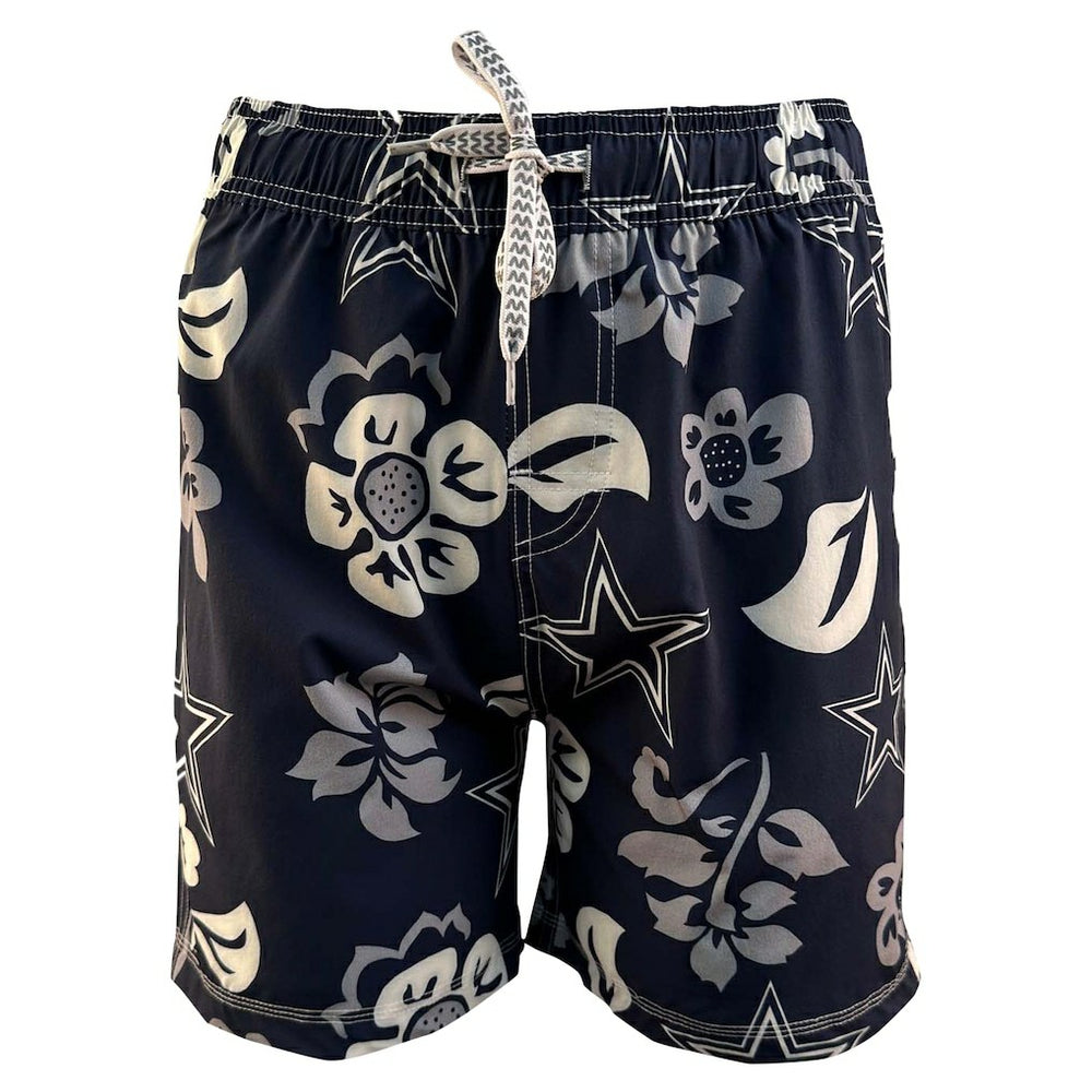Dallas Cowboys  Wes & Willy Youth Floral Volley Swim Trunks