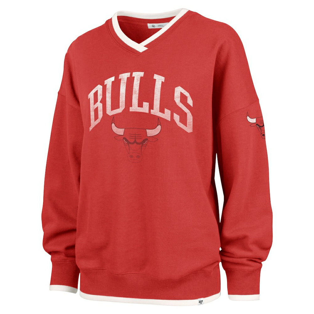 Chicago Bulls '47 Women's Rise Wax Pack Daze '80s Oversize Pullover Sweatshirt New