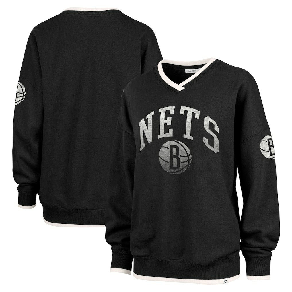 Brooklyn Nets '47 Women's Rise Wax Pack Daze '80s Oversize Pullover Sweatshirt Discount