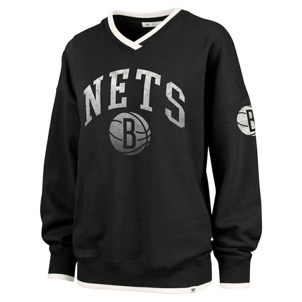 Brooklyn Nets '47 Women's Rise Wax Pack Daze '80s Oversize Pullover Sweatshirt Discount