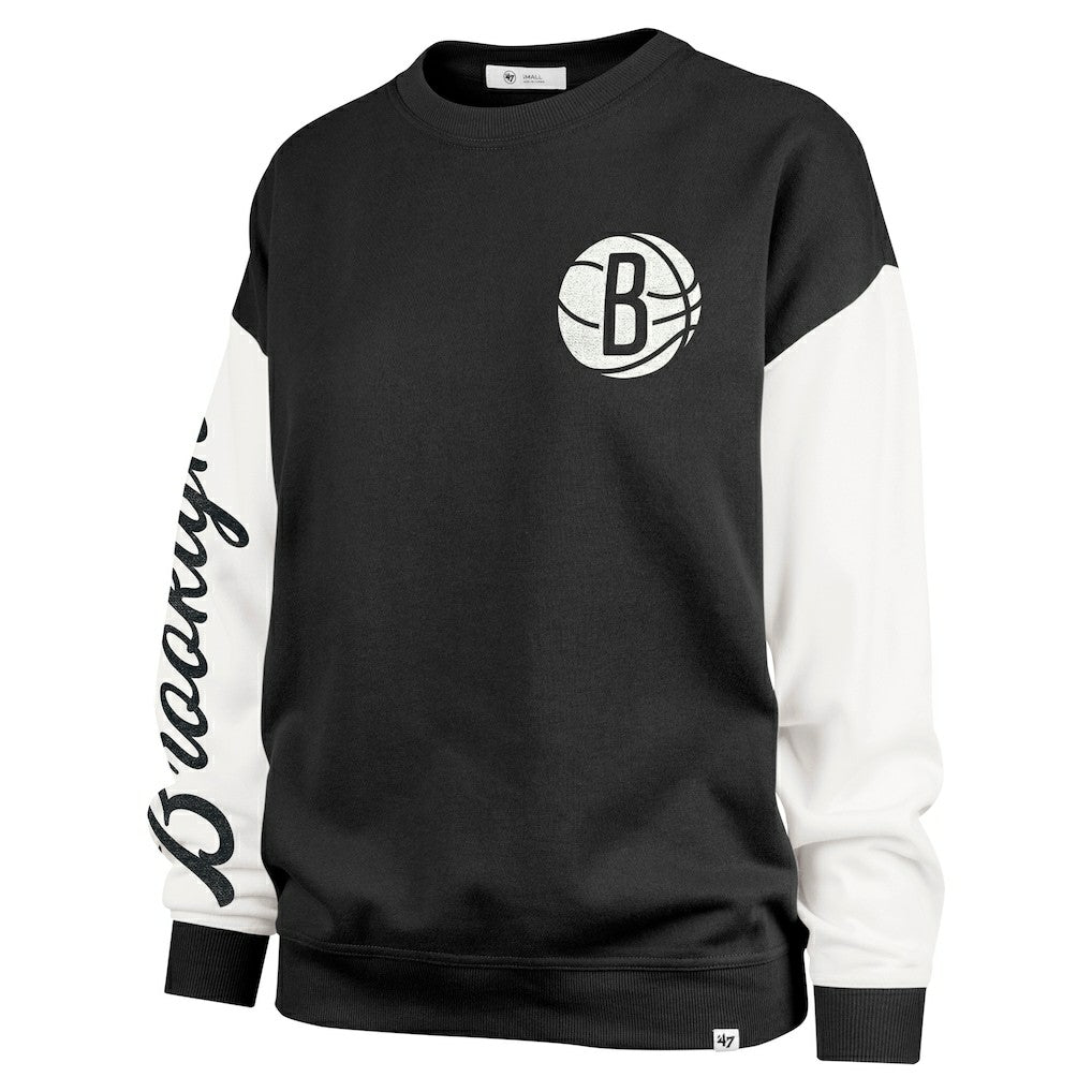 Brooklyn Nets '47 Women's Rise Andie Oversized Pullover Sweatshirt Discount