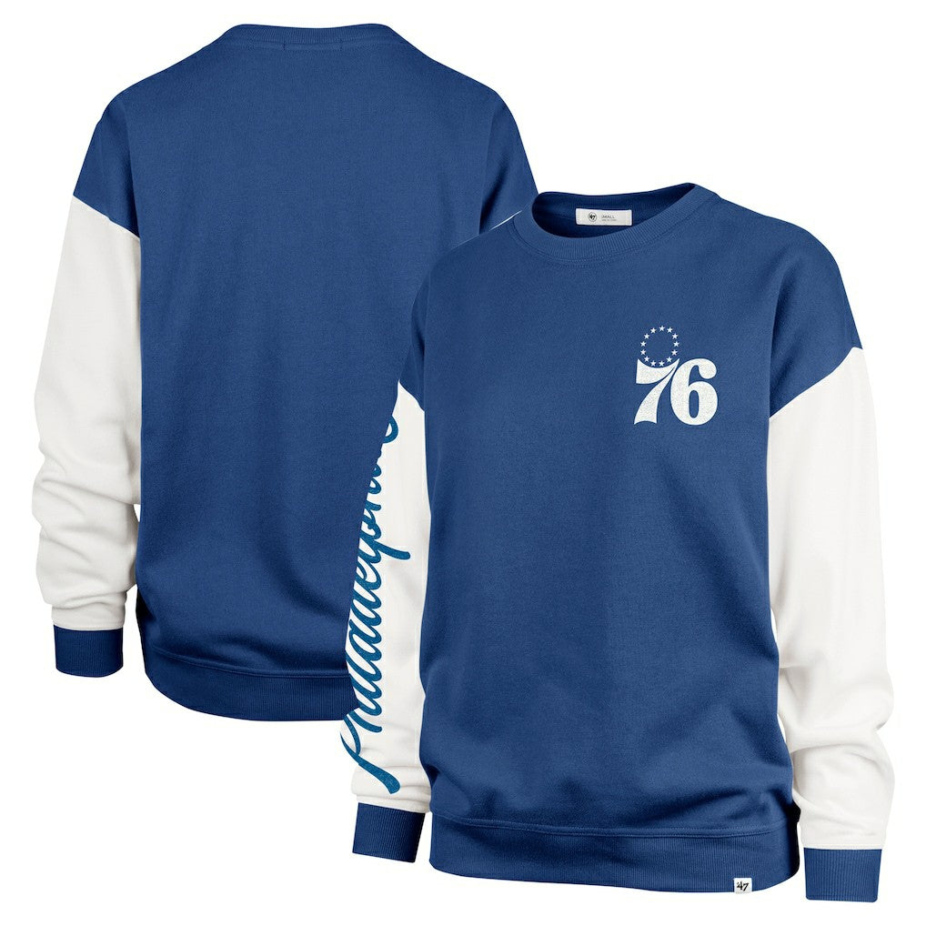 Philadelphia 76ers '47 Women's Rise Andie Oversized Pullover Sweatshirt Discount