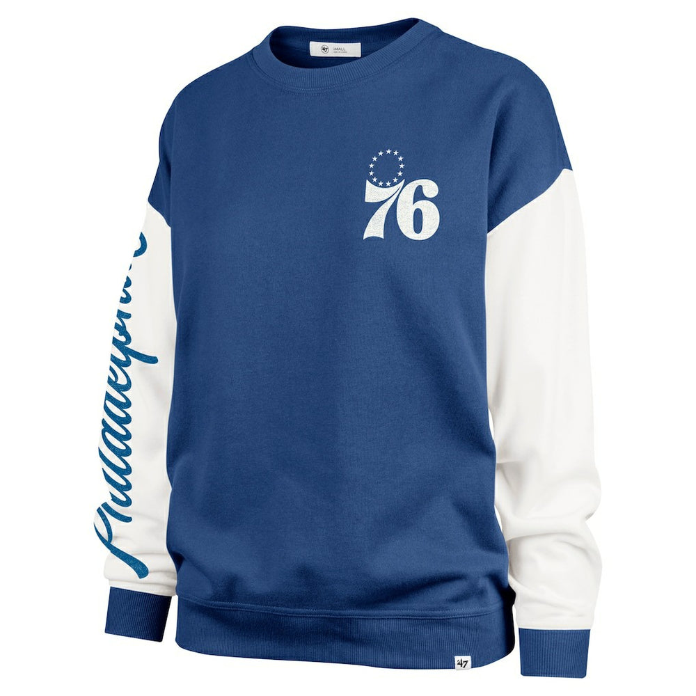 Philadelphia 76ers '47 Women's Rise Andie Oversized Pullover Sweatshirt Discount