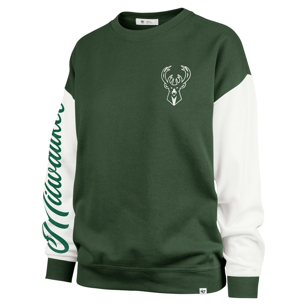 Milwaukee Bucks '47 Women's Rise Andie Oversized Pullover Sweatshirt For Sale