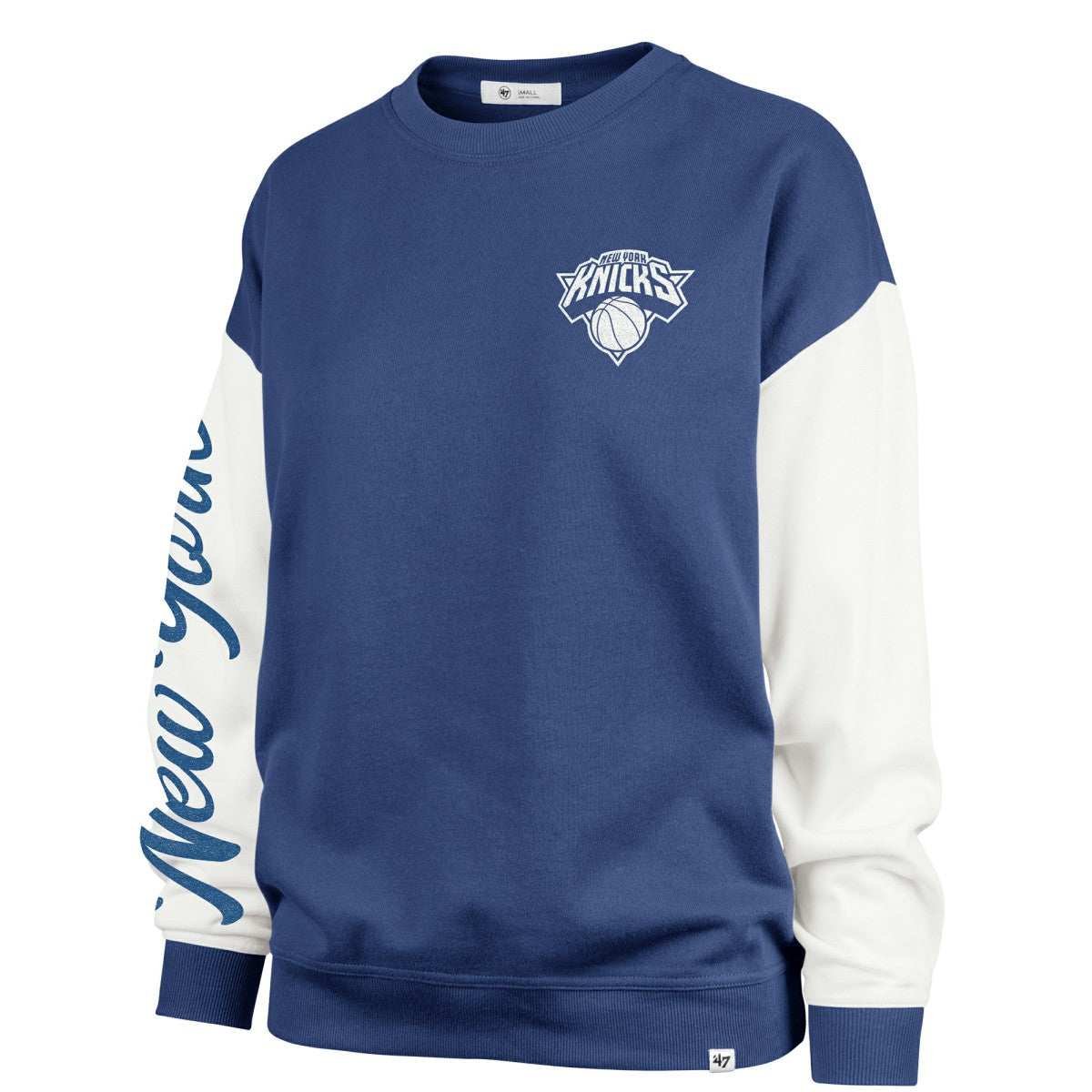 New York Knicks '47 Women's Rise Andie Oversized Pullover Sweatshirt Discount