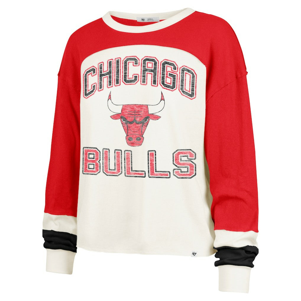 Chicago Bulls '47 Women's Curve Raglan Long Sleeve T-Shirt sale Discount