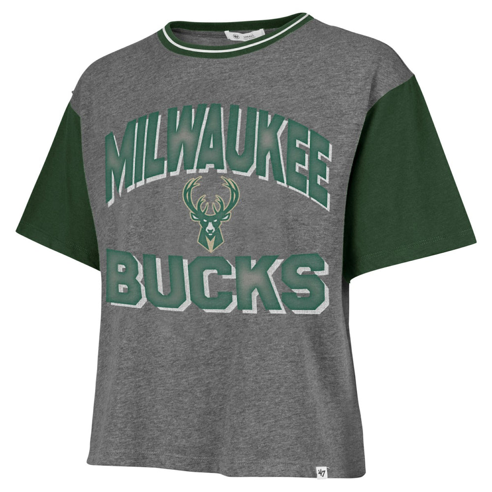 Milwaukee Bucks '47 Women's Rise Clubhouse Ziggy Color Block T-Shirt New
