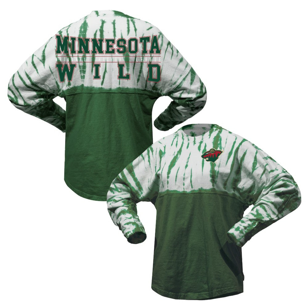 Minnesota Wild Spirit Jersey Unisex Crystal Half Dye Long Sleeve T-Shirt Discount