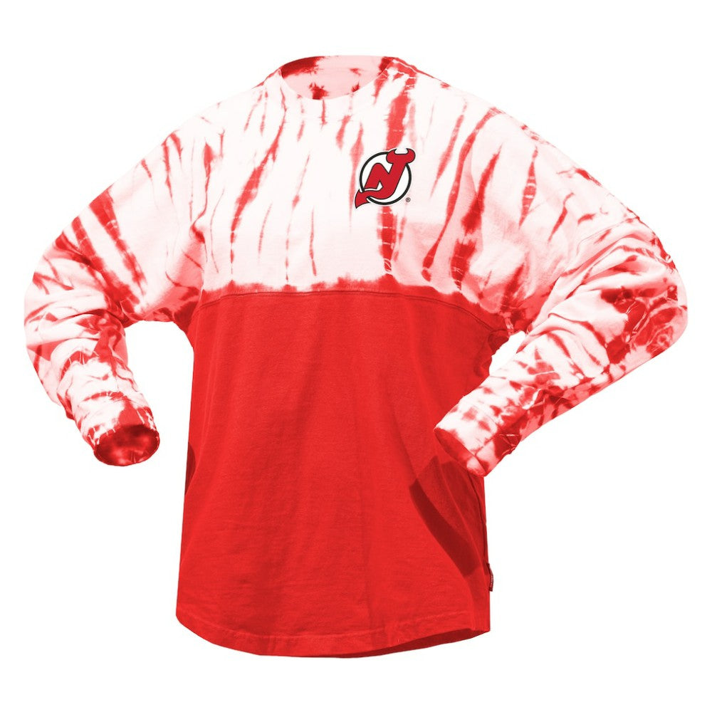 New Jersey Devils Spirit Jersey Unisex Crystal Half Dye Long Sleeve T-Shirt Discount