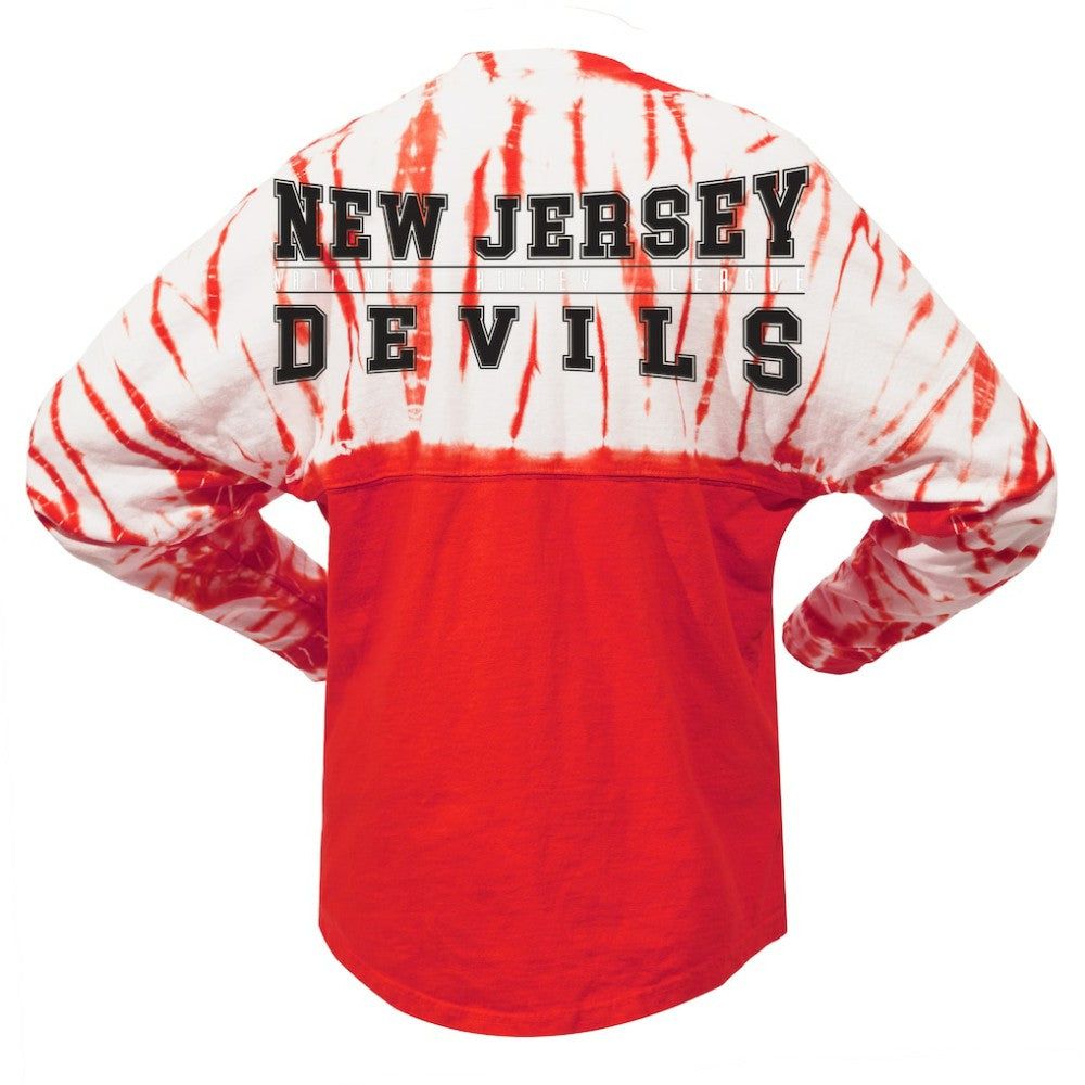 New Jersey Devils Spirit Jersey Unisex Crystal Half Dye Long Sleeve T-Shirt Discount