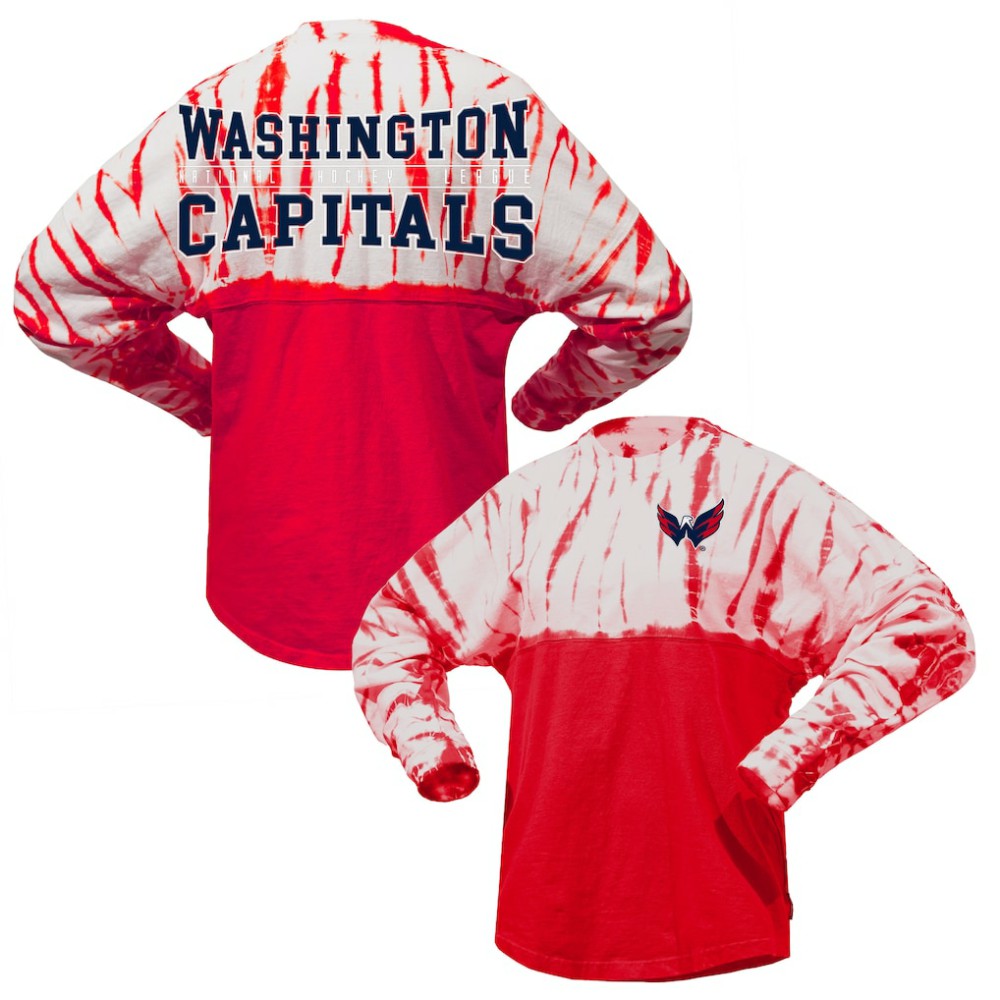 Washington Capitals Spirit Jersey Unisex Crystal Half Dye Long Sleeve T-Shirt For Sale