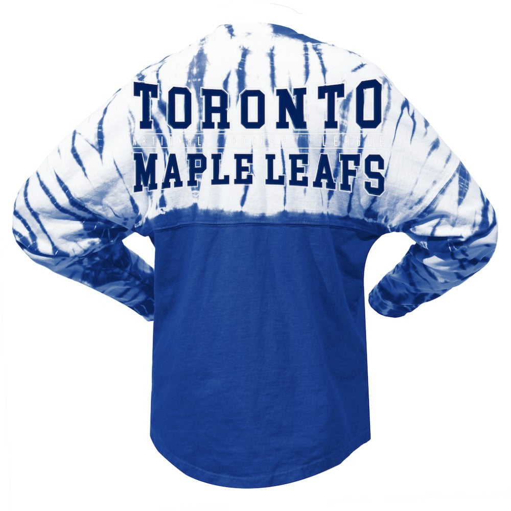 Toronto Maple Leafs Spirit Jersey Unisex Crystal Half Dye Long Sleeve T-Shirt On Sale