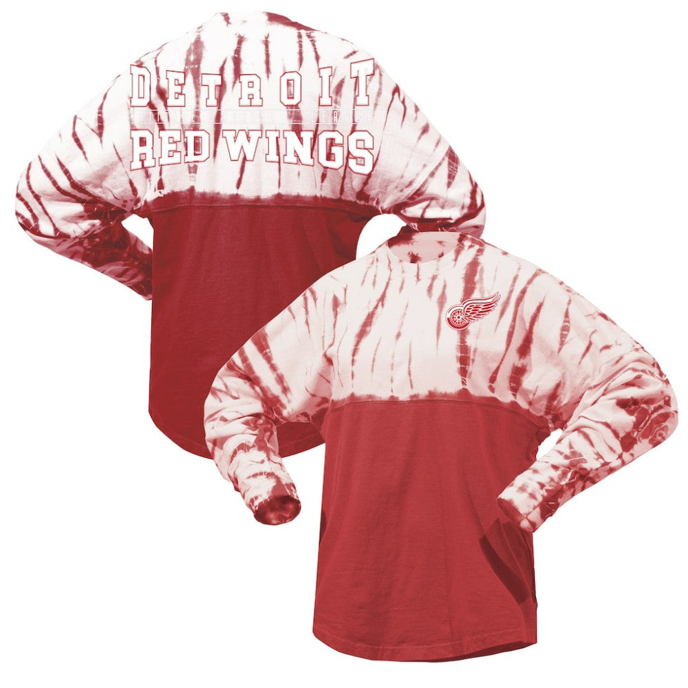Detroit Red Wings Spirit Jersey Unisex Crystal Half Dye Long Sleeve T-Shirt For Sale