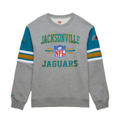 Jacksonville Jaguars Mitchell & Ness All Over 4.0 Vintage Logo Pullover Sweatshirt