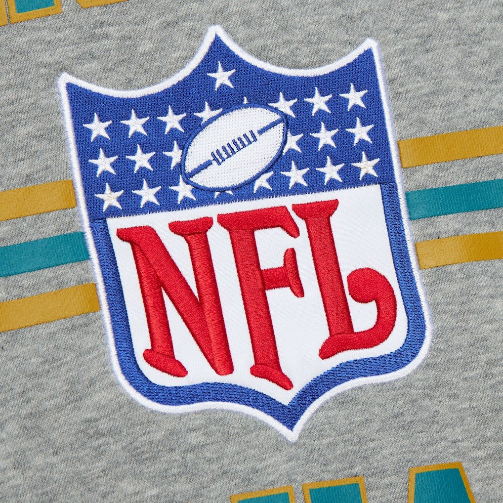 Jacksonville Jaguars Mitchell & Ness All Over 4.0 Vintage Logo Pullover Sweatshirt