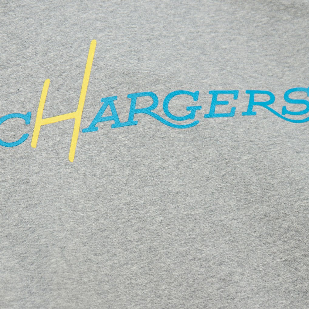 Los Angeles Chargers Mitchell & Ness All Over 4.0 Vintage Logo Pullover Sweatshirt