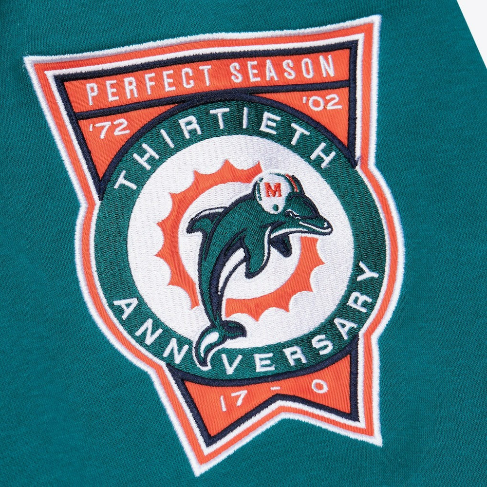 Miami Dolphins Mitchell & Ness All Over 4.0 Vintage Logo Pullover Sweatshirt