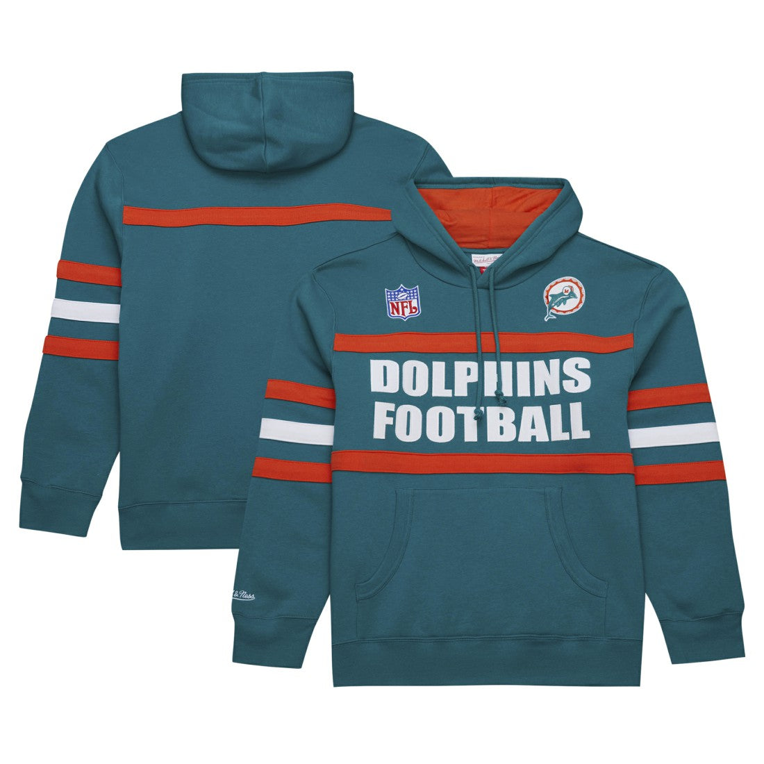 Miami Dolphins  Vintage Logo Head Coach Fleece Pullover Hoodie