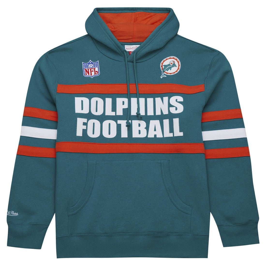 Miami Dolphins  Vintage Logo Head Coach Fleece Pullover Hoodie