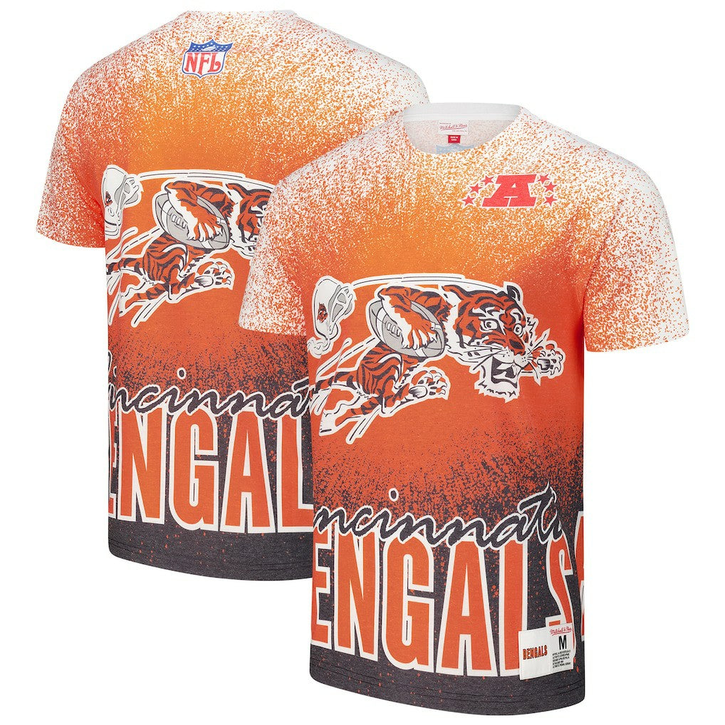 Cincinnati Bengals Mitchell & Ness Team Burst Vintage Logo T-Shirt
