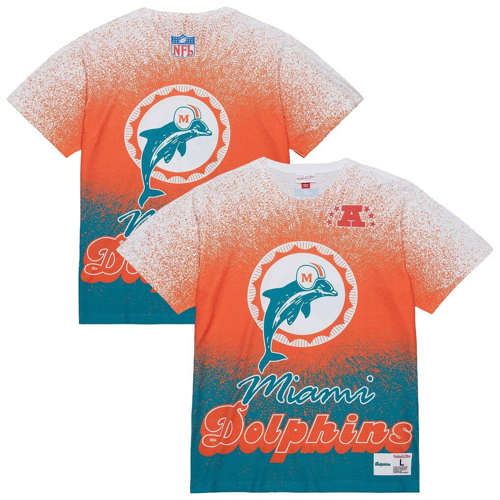 Miami Dolphins Mitchell & Ness Team Burst Vintage Logo T-Shirt