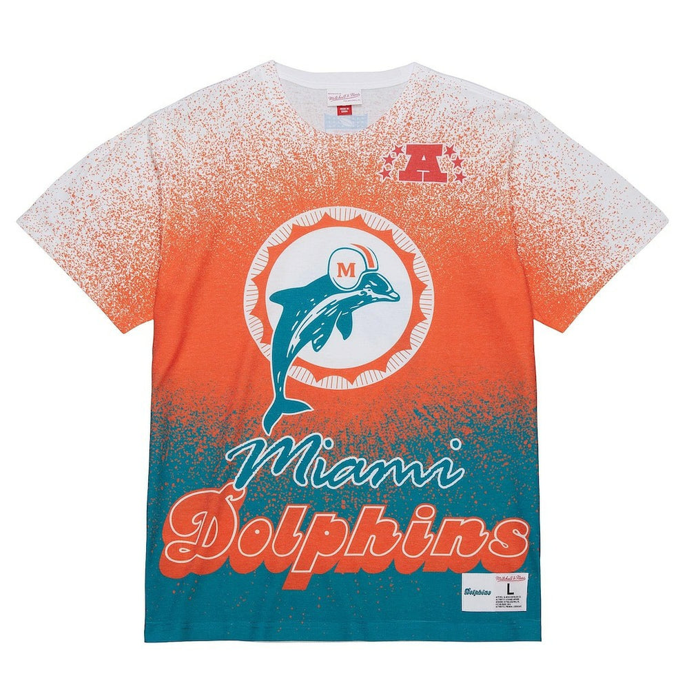 Miami Dolphins Mitchell & Ness Team Burst Vintage Logo T-Shirt