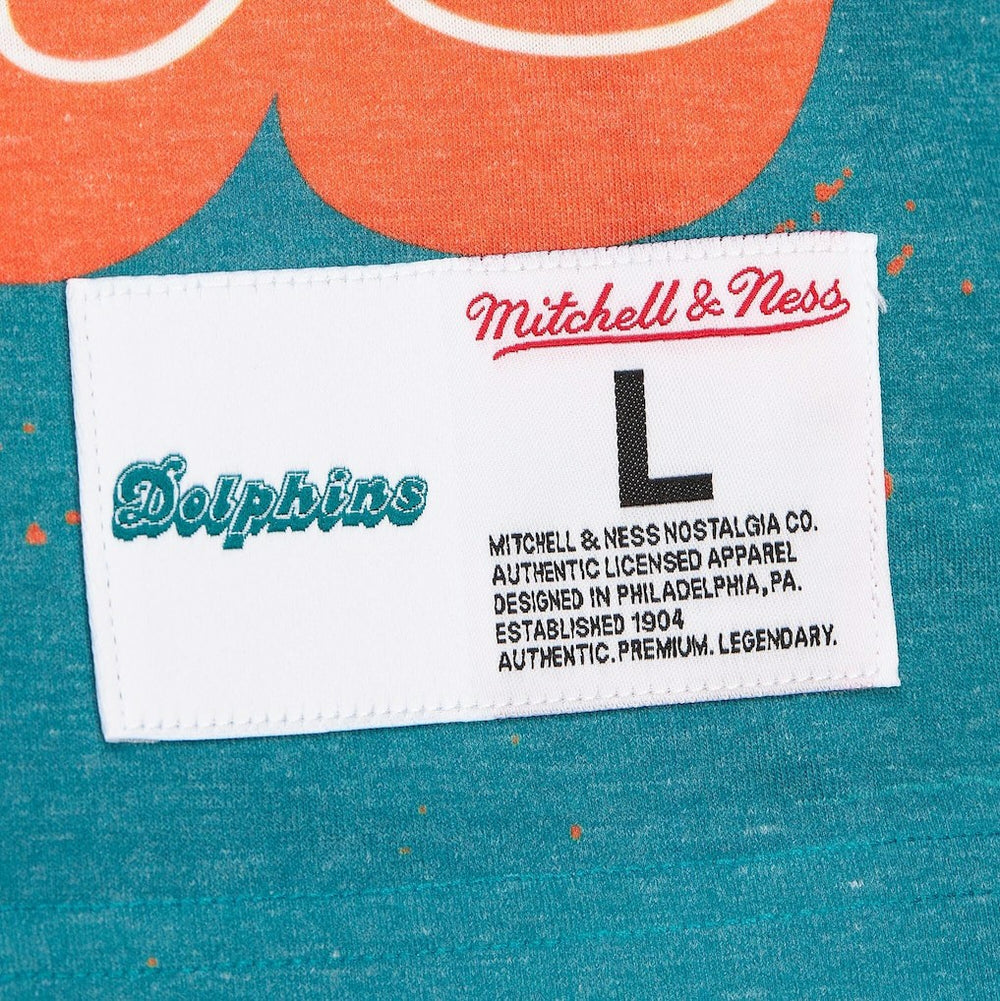 Miami Dolphins Mitchell & Ness Team Burst Vintage Logo T-Shirt
