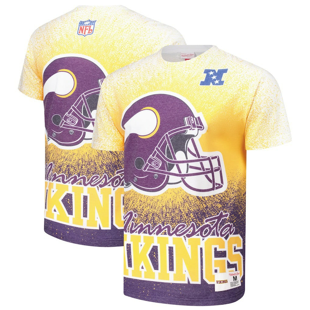 Minnesota Vikings Mitchell & Ness Team Burst Vintage Logo T-Shirt