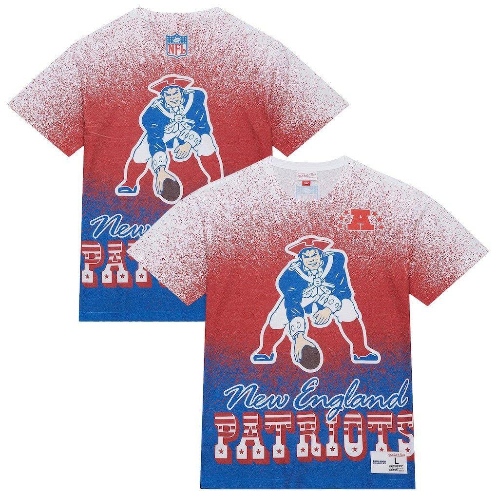 New England Patriots Mitchell & Ness Team Burst Vintage Logo T-Shirt